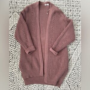 In Bloom Dusty Rose Open-Front Cardigan